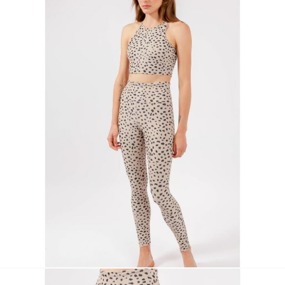 Beach Riot Pants - Beach Riot Ayla Legging In Taupe and Black Leopard Print Leggings